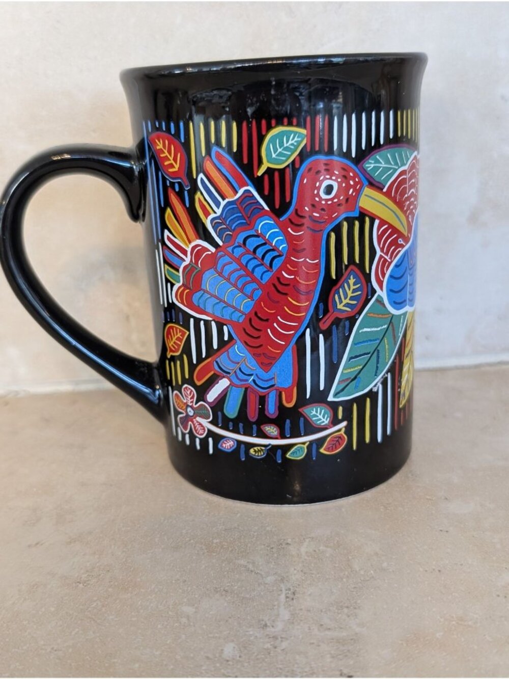 Vibrant Panama Souvenir Mug Traditional Mola Pattern Coffee Tea Travel
